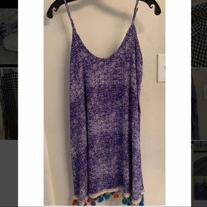 Judith March Purple Multi Colored Tassel Dress